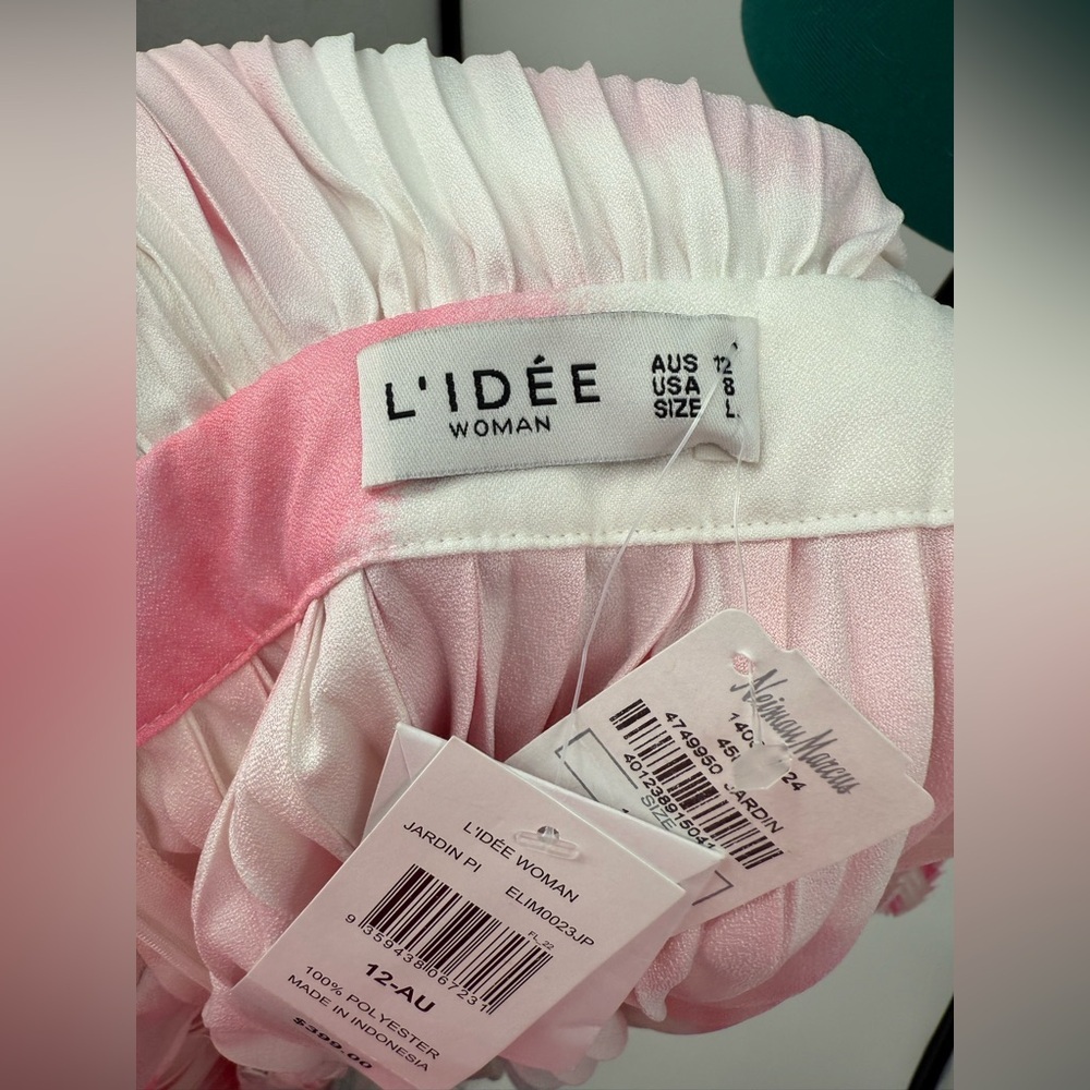 Pleated Tie-Dye Mini Dress in Pink and White - Picture 8 of 9